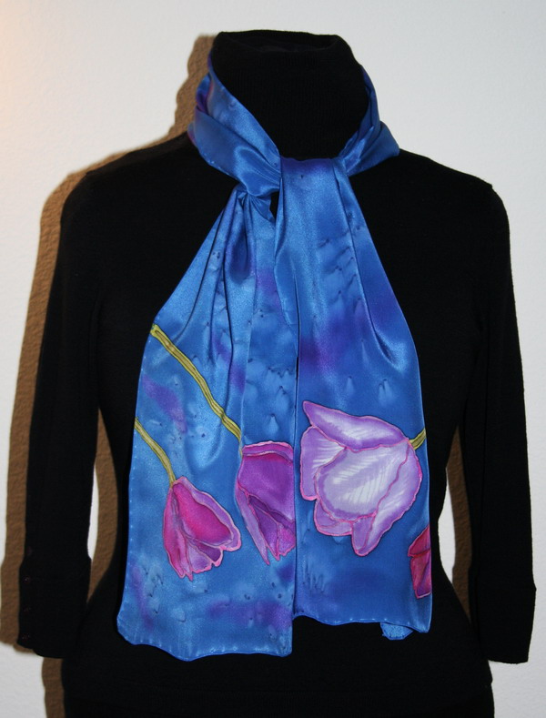 Blue Silk Scarf