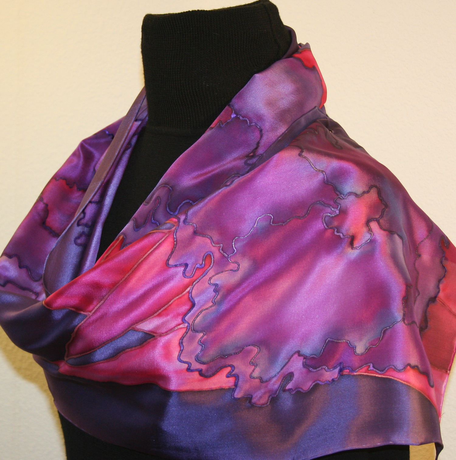 Featured silk scarves and accessories - Purple Hand Painted Silk Scarf ...