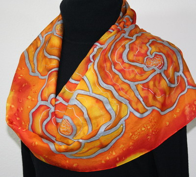 Featured silk scarves and accessories - Hand Painted Silk Scarf Raining ...