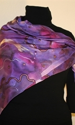 Color Splash Square Silk Scarf in Hues of Purple - photo 3