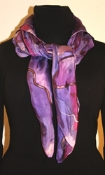 Color Splash Square Silk Scarf in Hues of Purple - photo 2
