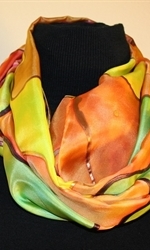 Multicolored Silk Shawl in Earth Colors - photo 3