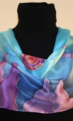 Two Fish Beauties hand painted silk scarf - photo 2