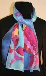 Two Fish Beauties hand painted silk scarf - photo 1