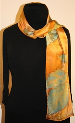 Forest Colors Hand Painted Silk Scarf