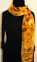 Leopard Spots Hand Painted Silk Scarf - photo 2