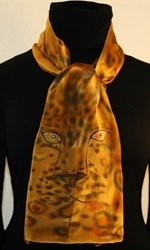 Leopard Spots Hand Painted Silk Scarf - photo 1