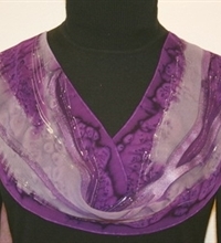 Lavender Fields Hand Painted Silk Scarf in Purple and Lavender
