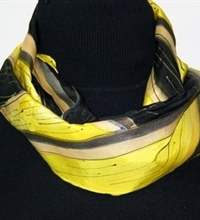 Canary Dream Hand Painted Silk Scarf in Yellow and Black