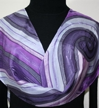 Purple Storm Hand Painted Silk Scarf in Purple and Lavender