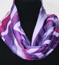 Lavender Stories Hand Painted Silk Scarf in Lavender, Pink and Purple