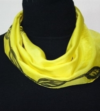 Sweet Lemon Hand Painted Silk Scarf - size 8x52 in Light Yellow