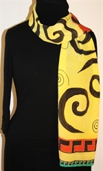 Yellow and Black Silk Scarf