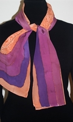 Orange-and-Purple Stripes Silk Scarf
