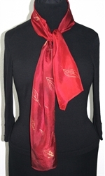 Crimson Fall Hand Painted Silk Scarf in Red - 2