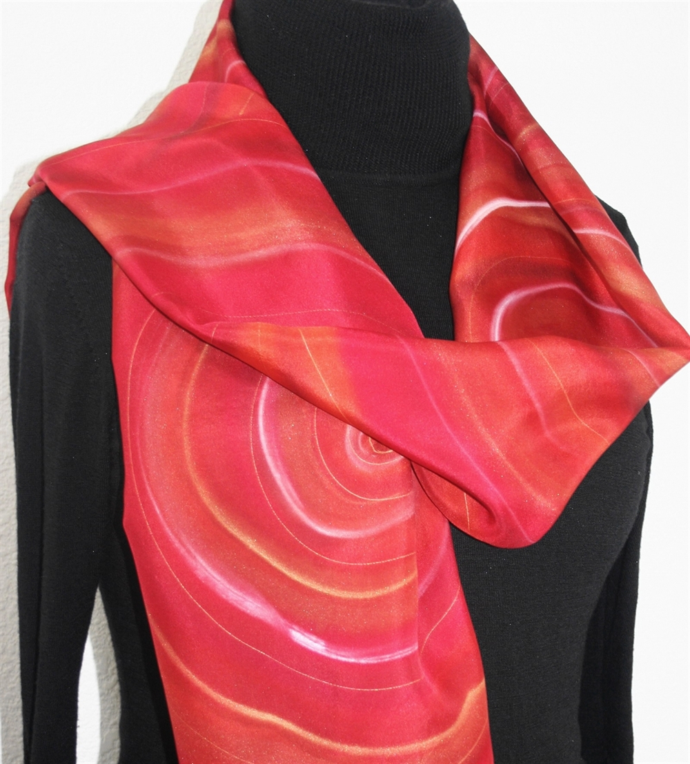 Custom-designed unique hand painted silk scarves and shawls created on ...