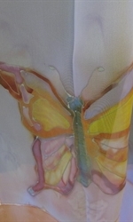 Pale Pink Silk Shawl with Butterflies 3