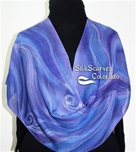 Hand Painted Silk Wool Scarf. Purple, Lavender Warm Silk-Wool Shawl PURPLE WARMTH. Silk Scarves Colorado. Large 14x68. Birthday Gift.