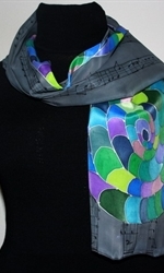 The Music of Colors Silk Scarf in Gray