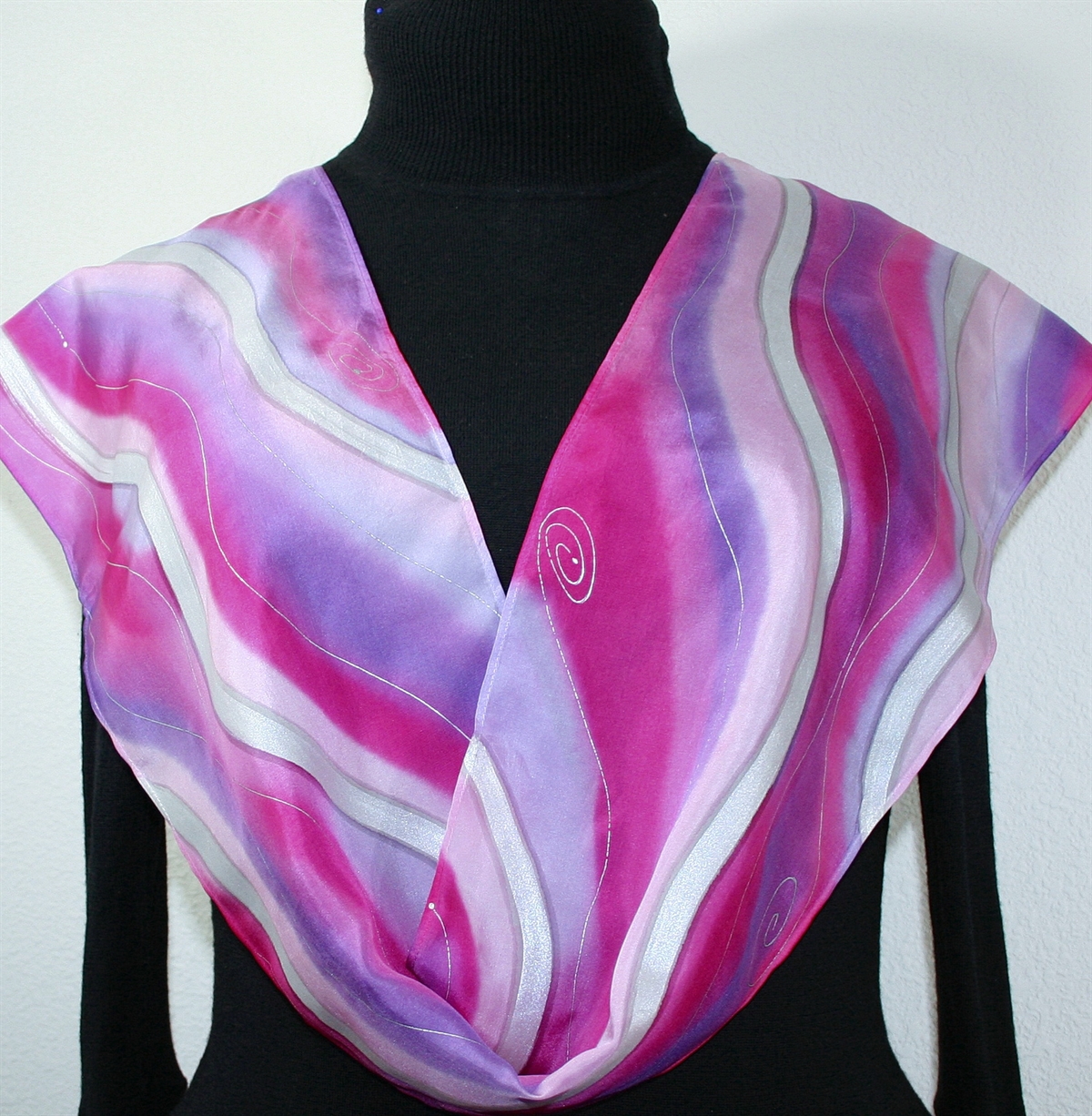 Purple Scarf , hand dyed silk wrap