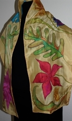 Silk Scarf with Tropical Flowers - photo 3 