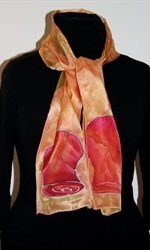 Silk Scarf with Two Large Rose Buds - photo 2