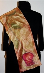Silk Scarf with Two Large Rose Buds - photo 3