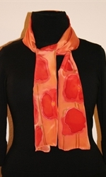 Orange Silk Scarf with Poppies - photo 2