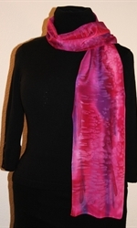 Multicolored Silk Scarf in Punk and Purple - photo 1