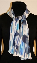 Blue and Silver Silk Scarf - photo 2 