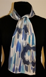 Blue and Silver Silk Scarf - photo 3 	