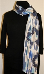Blue and Silver Silk Scarf - photo 1