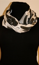 Black-and-White Silk Scarf with Silver Accents - photo 3 